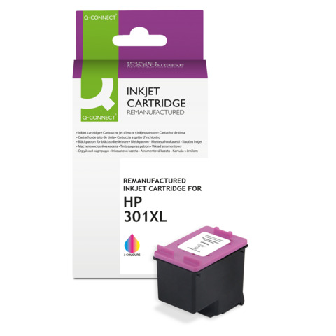 Cartuccia Q-Connect rigenerata HP 301XL colore ciano/magenta/giallo - KF13979